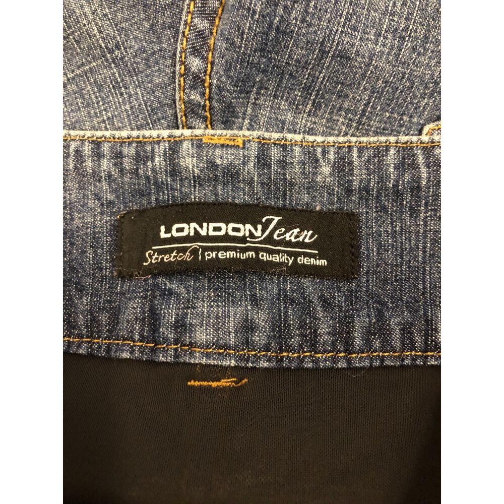 London Jeans Women's Size 10 Blue Denim Bootcut Double Button Streetwear Lined - Picture 4 of 9